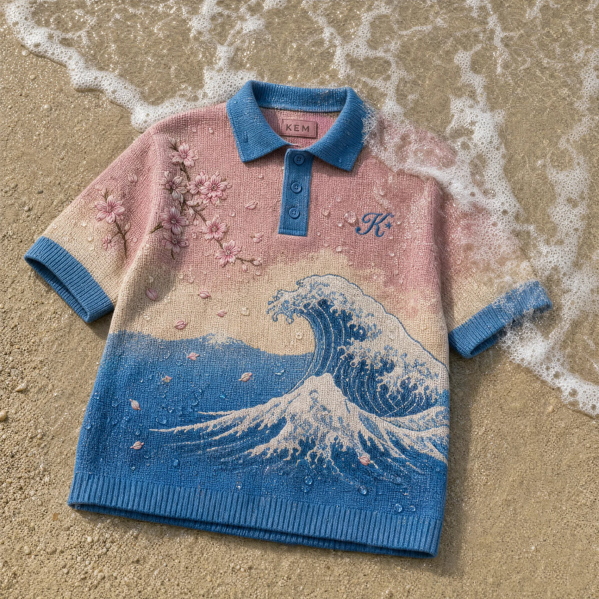 Sakura Tide Knit Polo