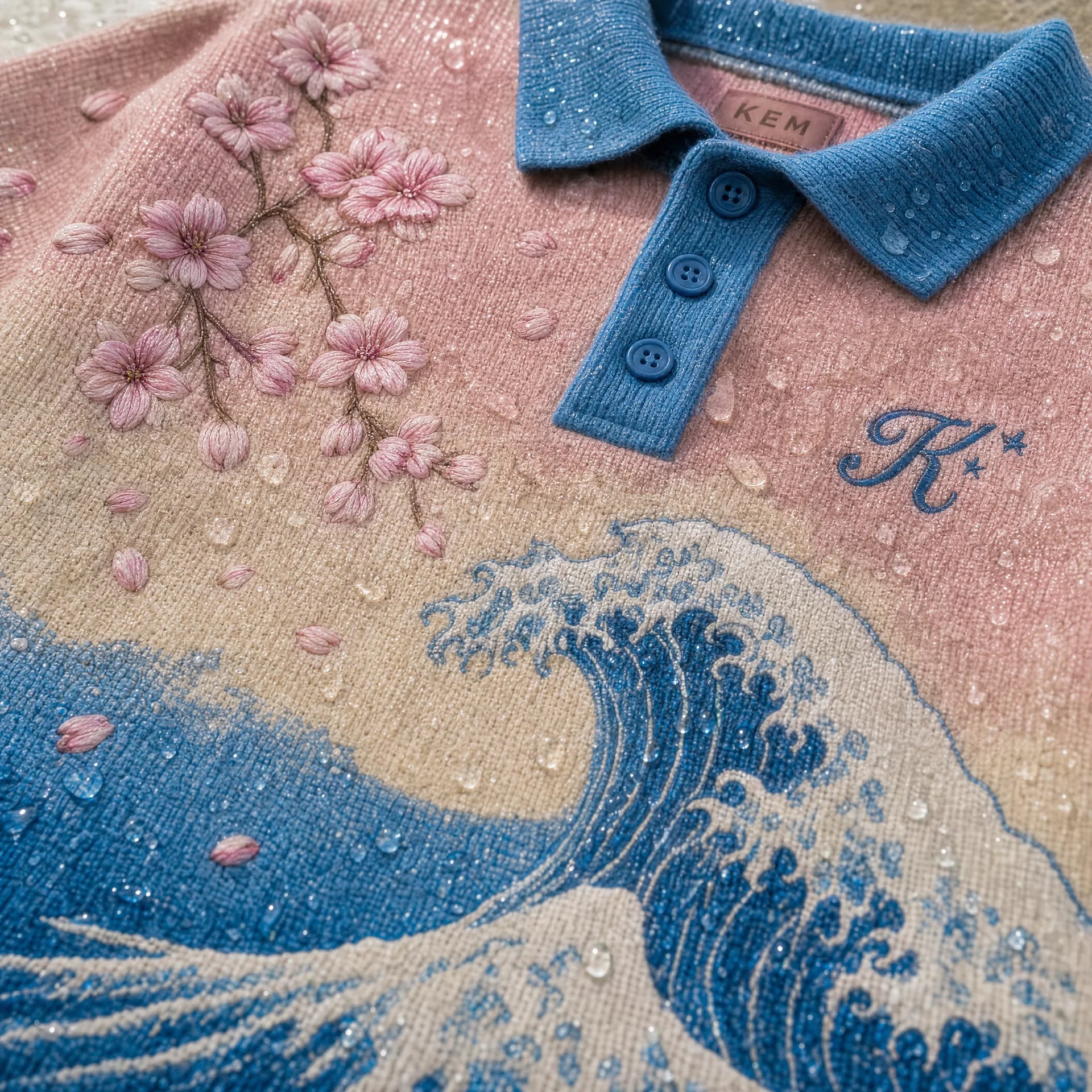 Sakura Tide Knit Polo