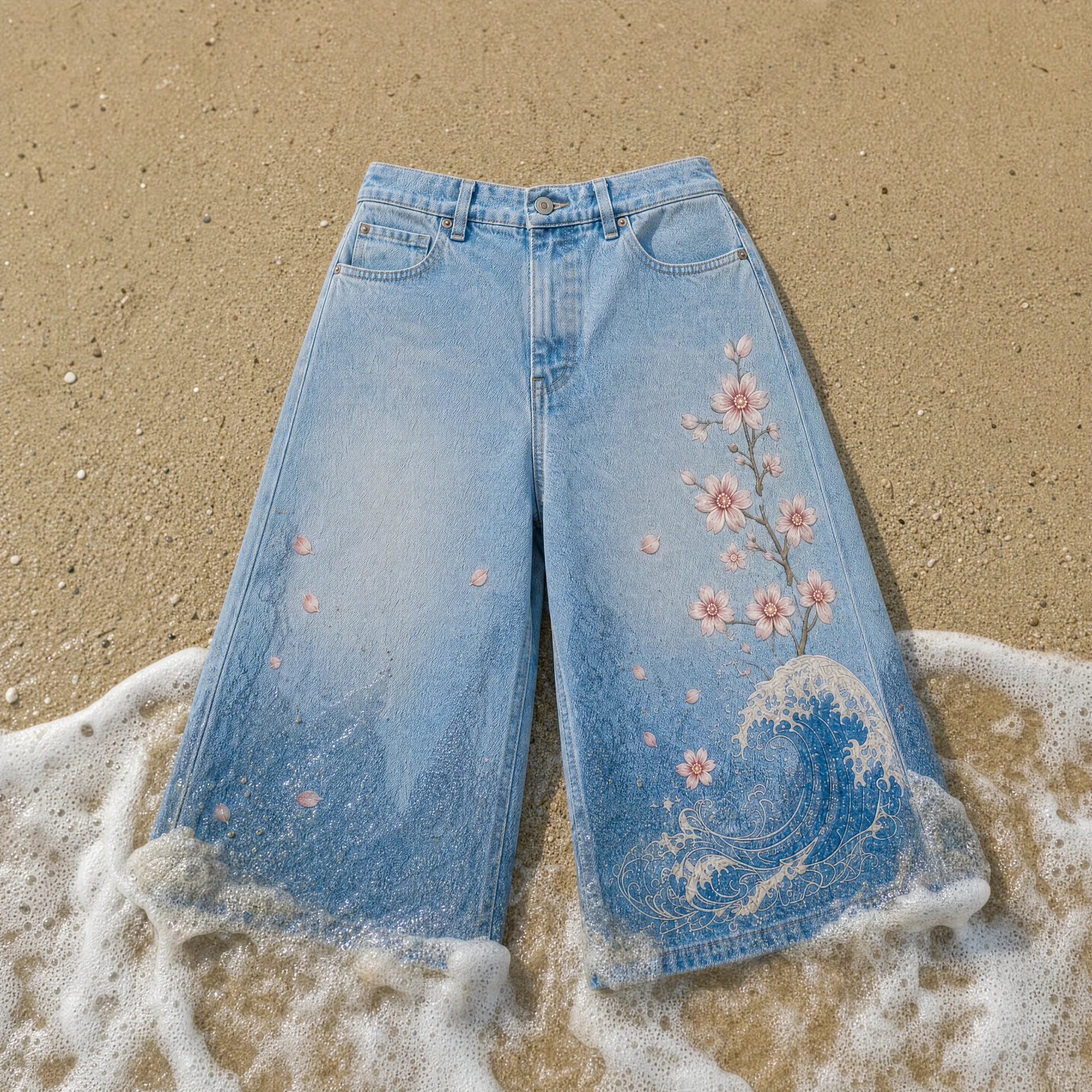 Sakura Tide Denim Shorts