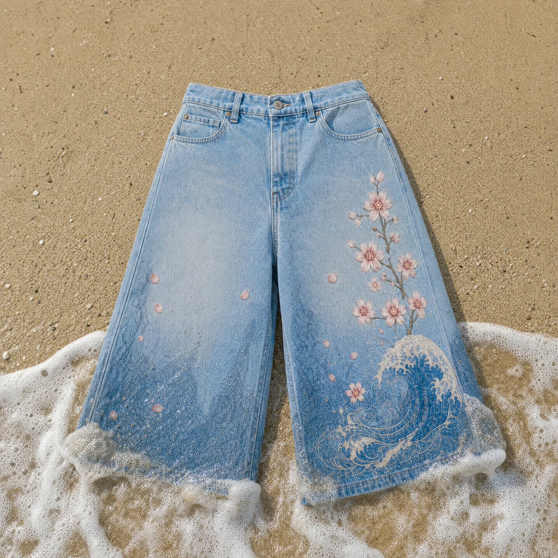 Sakura Tide Denim Shorts